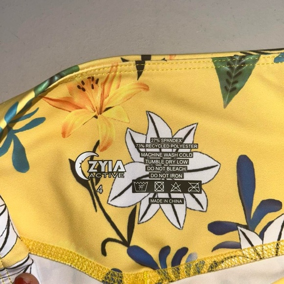 ZYIA Yellow Floral Leggings - Picture 8 of 8